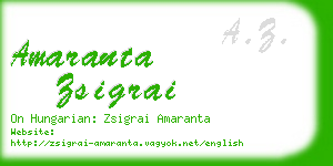 amaranta zsigrai business card